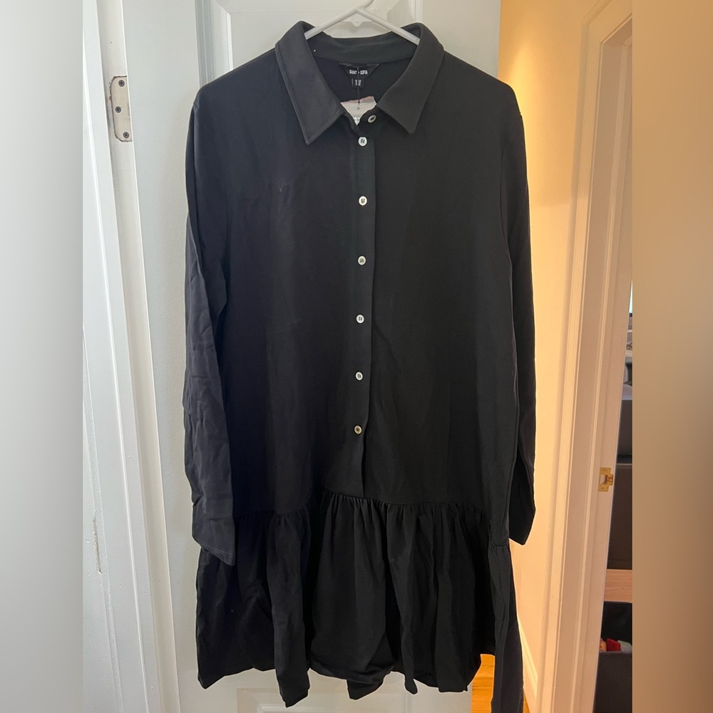 Saint and Sofia drop waist dress. Black. Size 12. NWT